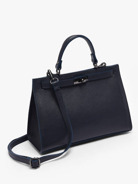 Sac Porté Main Caviar Leder Milano Blauw caviar CA25116 ander zicht 2